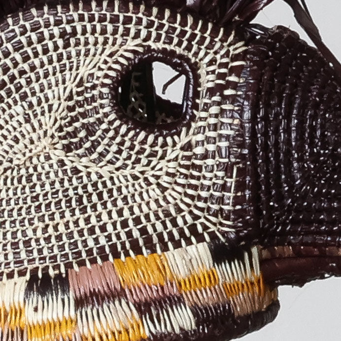 Cocoa Hummingbird - Emberá Woven Mask detail