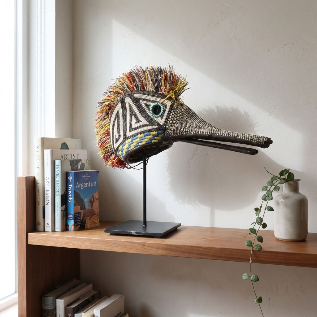 Teal-Eye Hummingbird - Emberá Woven Mask