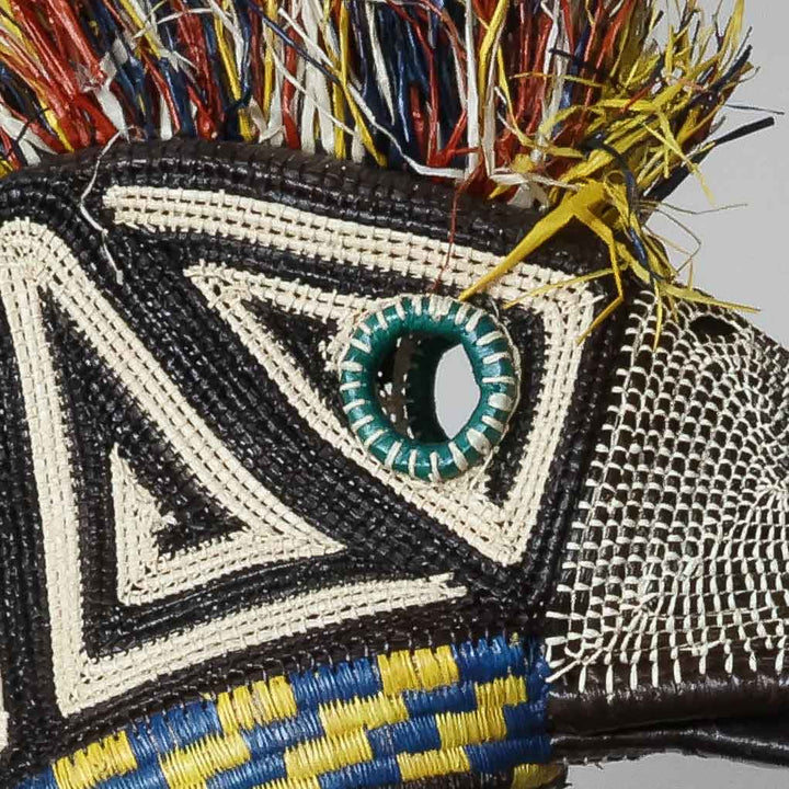 Teal-Eye Hummingbird - Emberá Woven Mask detail