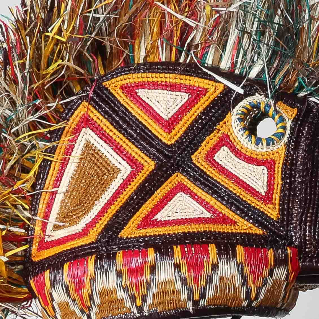 Amber Hummingbird - Emberá Woven Mask detail