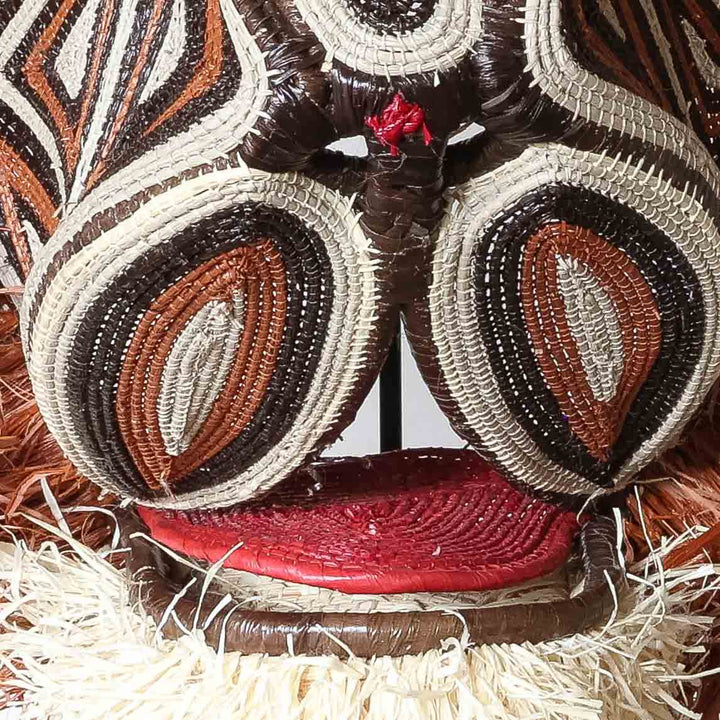 Copper Lion - Emberá Woven Mask detail
