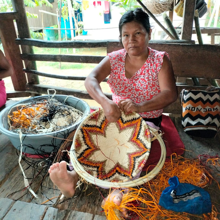 Vertical Current Vessel - Wounaan Palm Fiber Basket