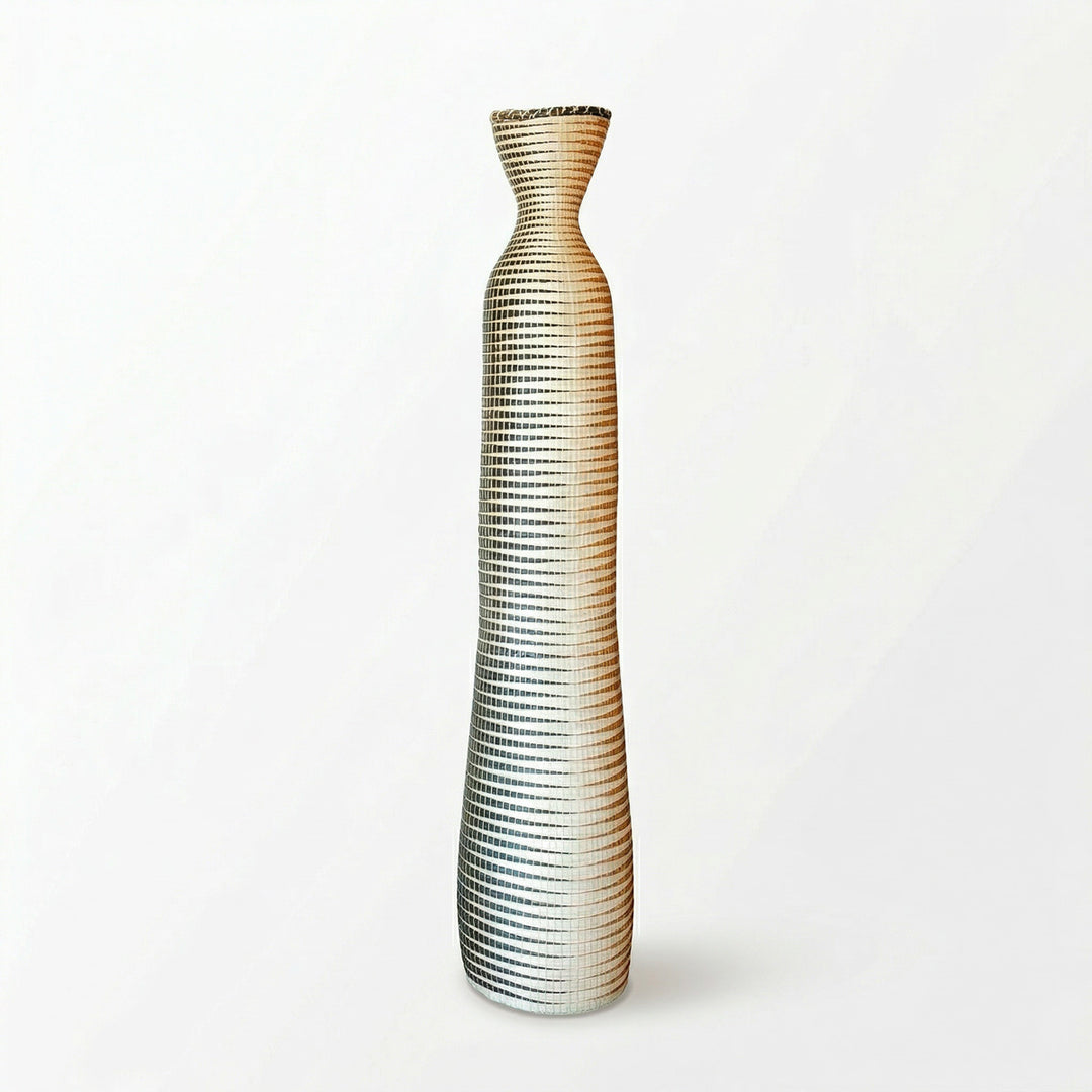 Golden Meridian Tower - Tall Decorative Rwandan Woven Basket