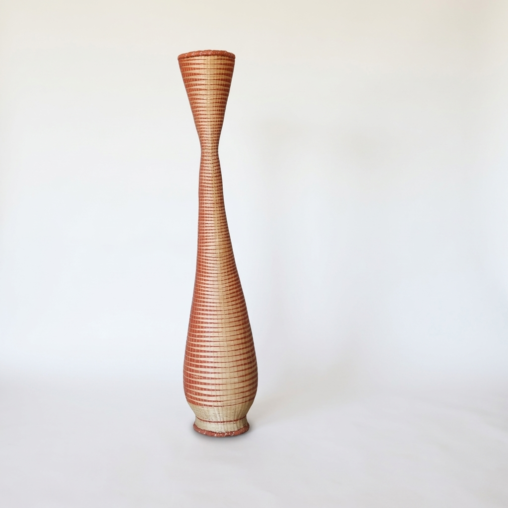 Ombre copper tower basket, alternate angle on soft white studio background