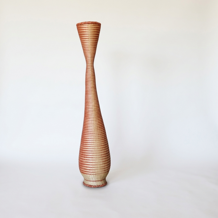 Ombre copper tower basket, alternate angle on soft white studio background