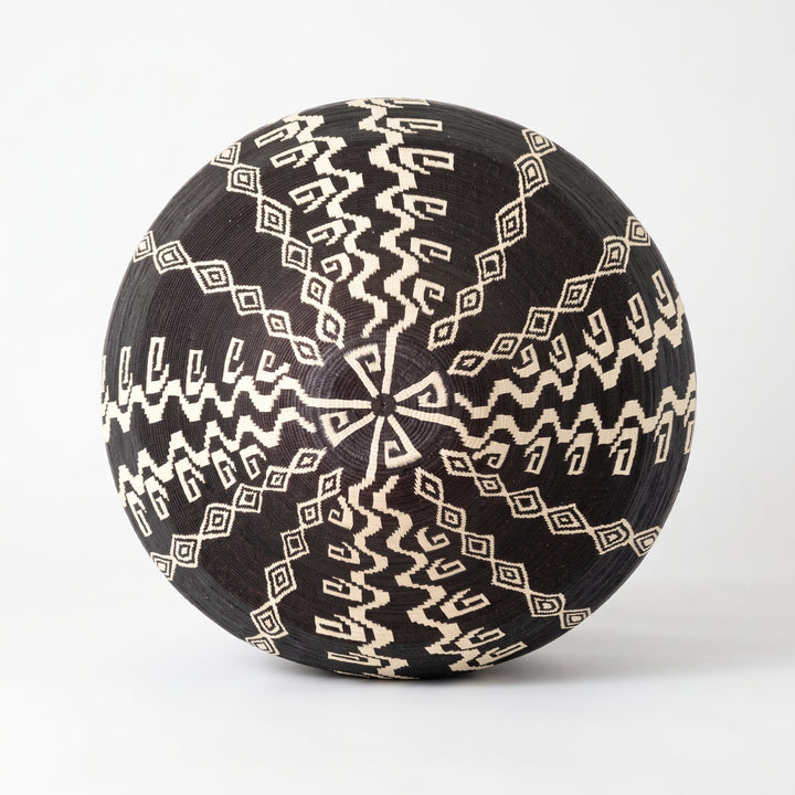 Tapered Columns on Black - Panama Wounaan Basket