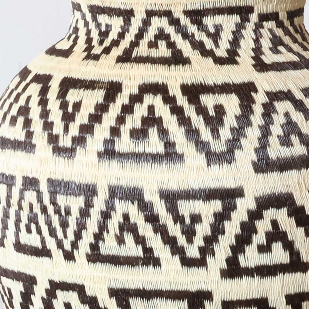 Tribal Geometry Wounaan Basket - Handmade Panama Art