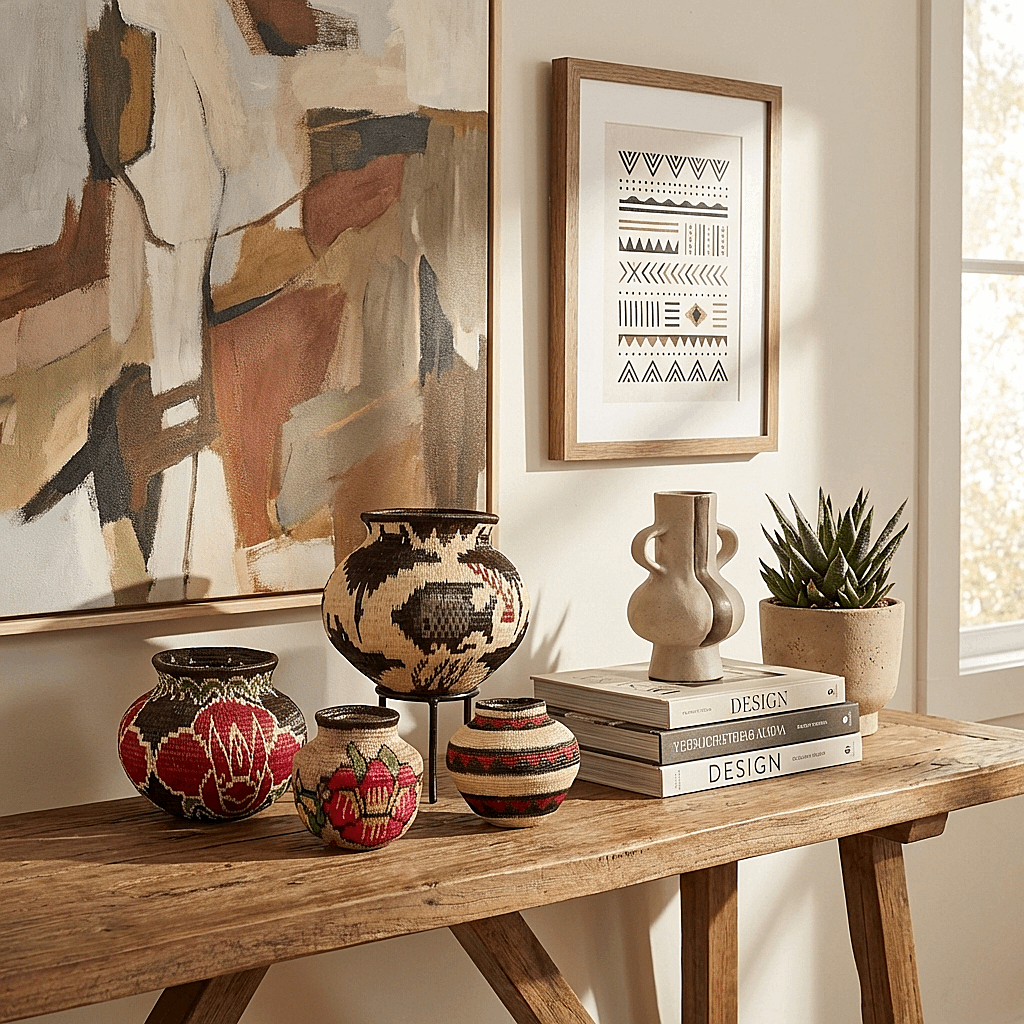 Floral Crest Wounaan Basket - Handwoven Decorative Art