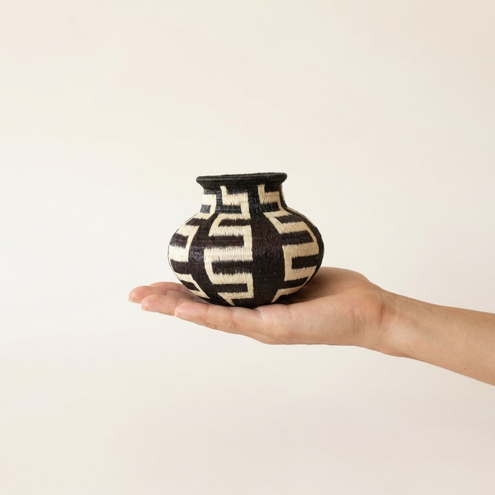 Mini Axis Mark Handmade Decorative Basket from Panama