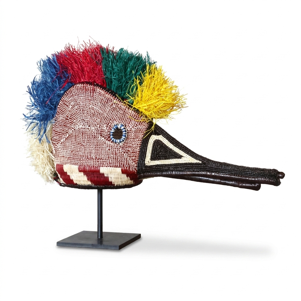 Hummingbird Feather Mask - Handmade Embera Ceremonial Art