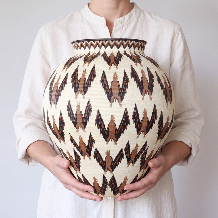 Bats at Dusk Vessel - Handwoven Wounaan Art