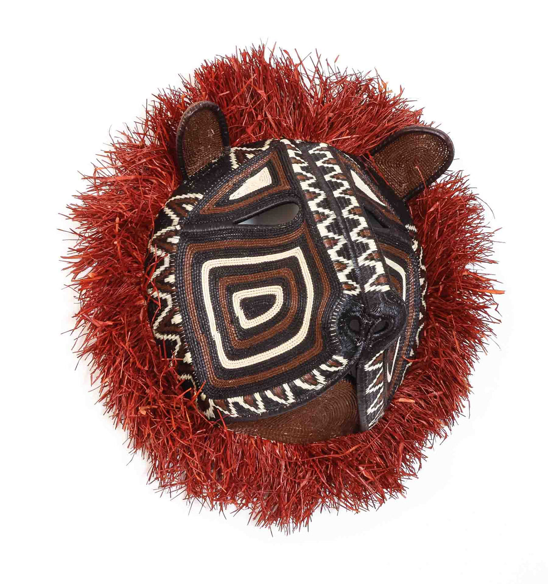 Red Mane Cat Mask - Handwoven Emberá Art
