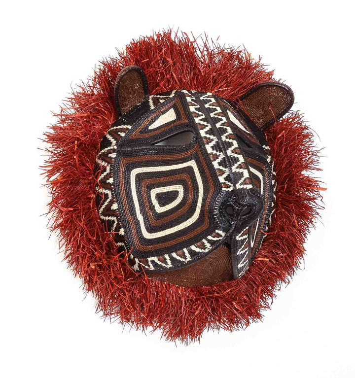 Red Mane Cat Mask - Handwoven Emberá Art