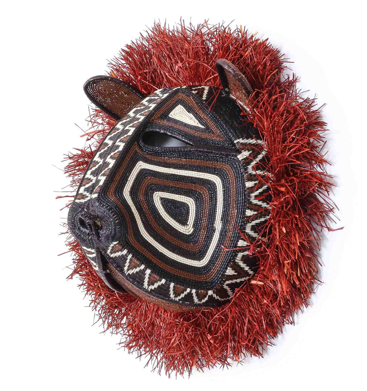 Red Mane Cat Mask - Handwoven Emberá Art