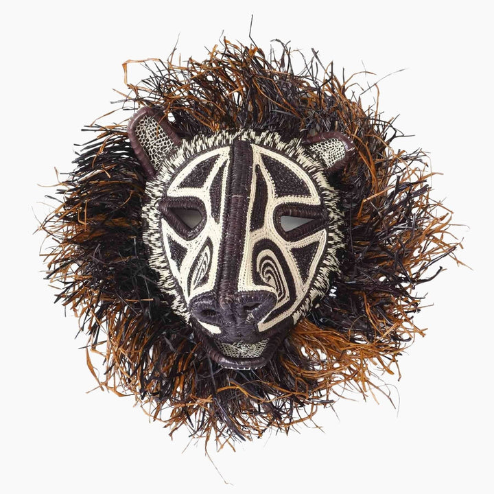 Hand-carved rainforest cat mask by Embera artisans from Panama's Darién
