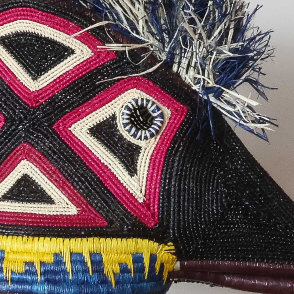 Fuscia Triangle Hummingbird Mask - Handmade Ceremonial Art