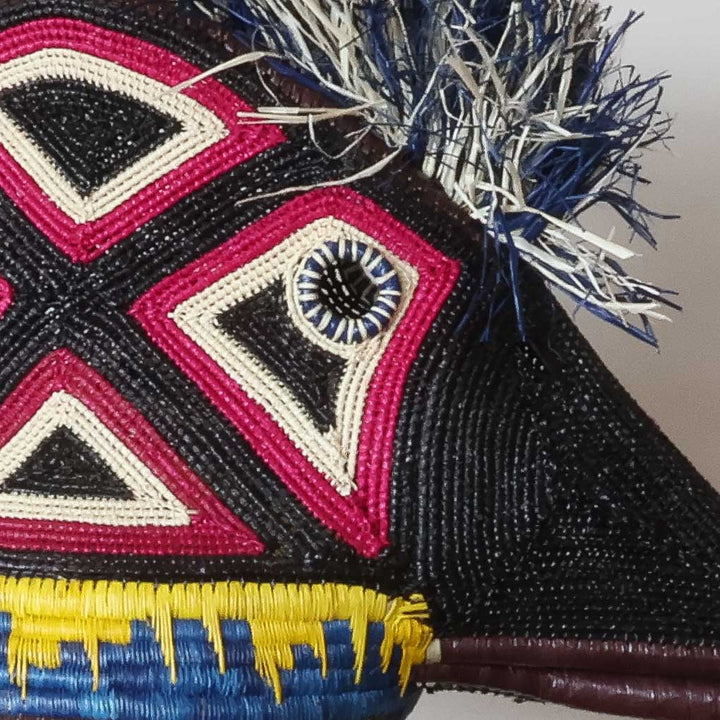 Fuscia Triangle Hummingbird Mask - Handmade Ceremonial Art