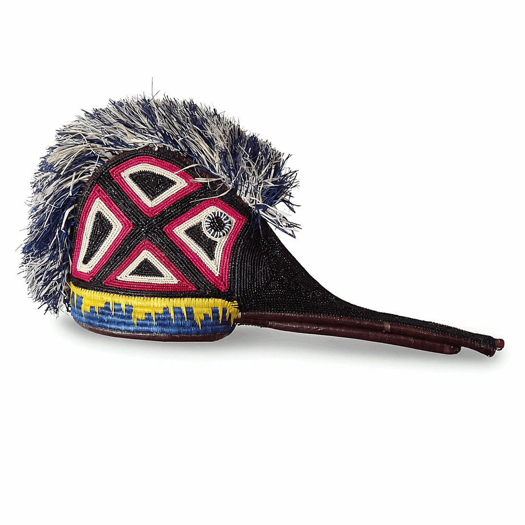 Fuscia Triangle Hummingbird Mask - Handmade Ceremonial Art