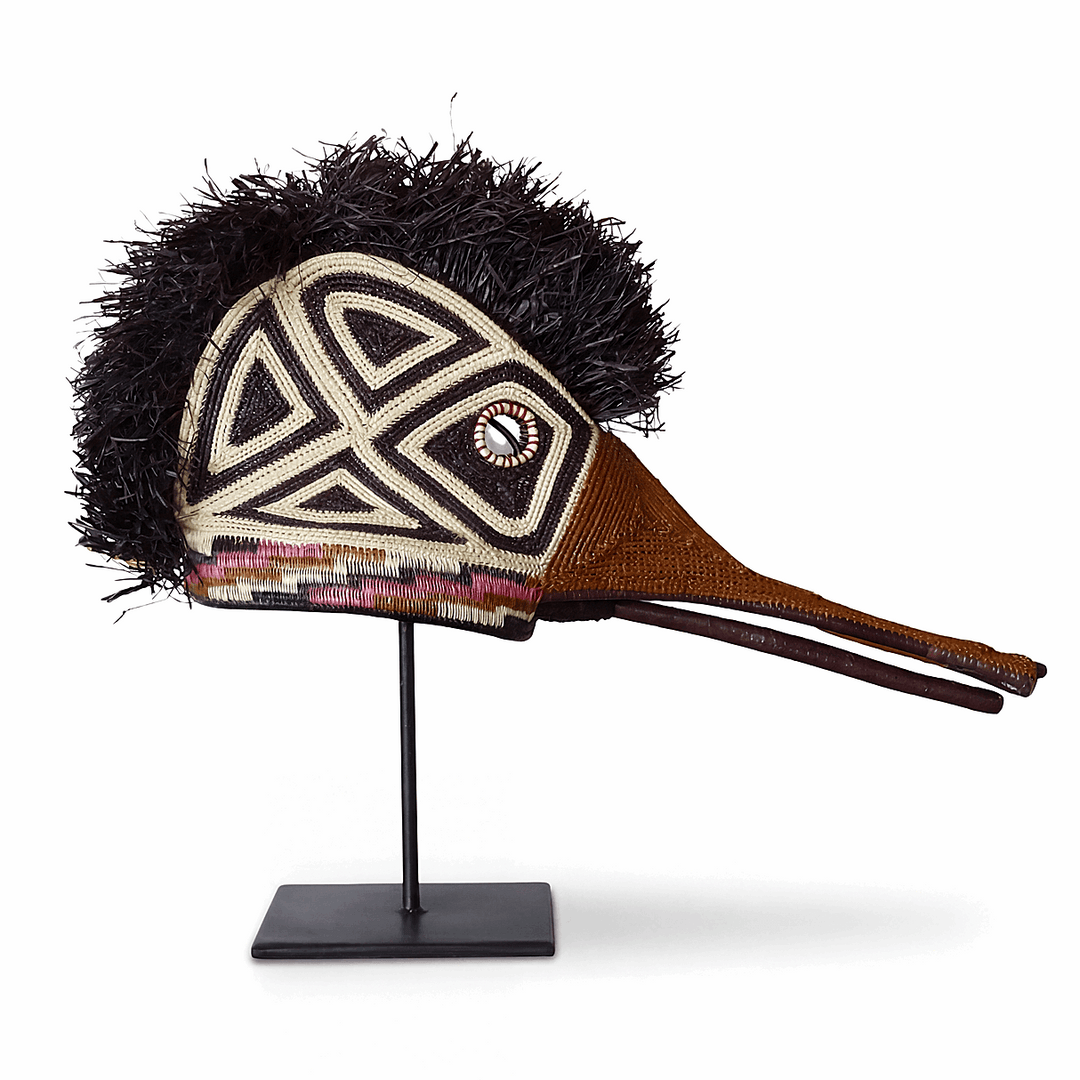 Black Triangle Hummingbird Mask - Handmade Ceremonial Art