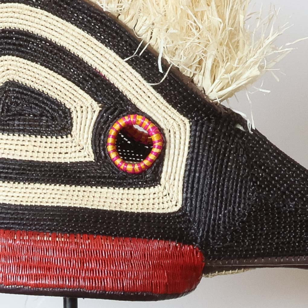 Black Swirl Hummingbird Mask - Handmade Ceremonial Art