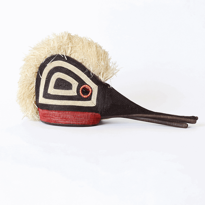 Black Swirl Hummingbird Mask - Handmade Ceremonial Art