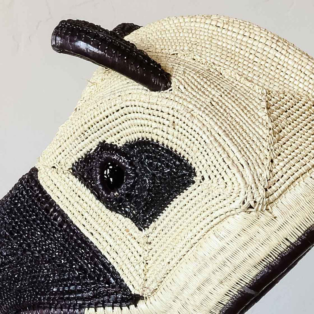 Detail of the two-tone weave on an Emberá dog mask
