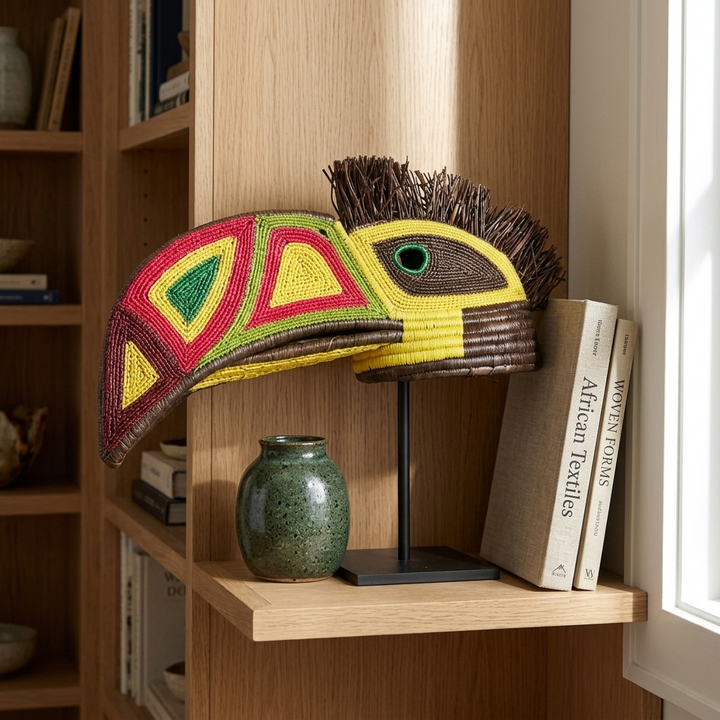 Toucan Spirit Mask - Handwoven Emberá Wall Art