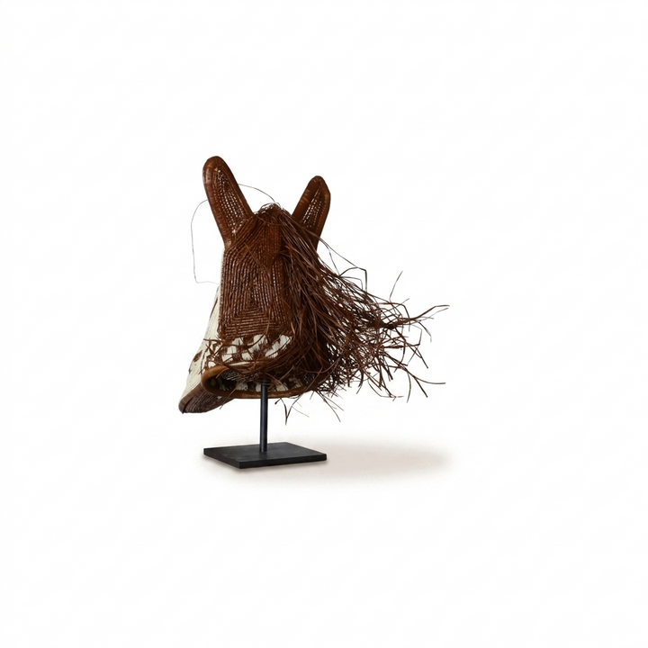 Warm-Eye Horse Mask - Handwoven Emberá Wall Art