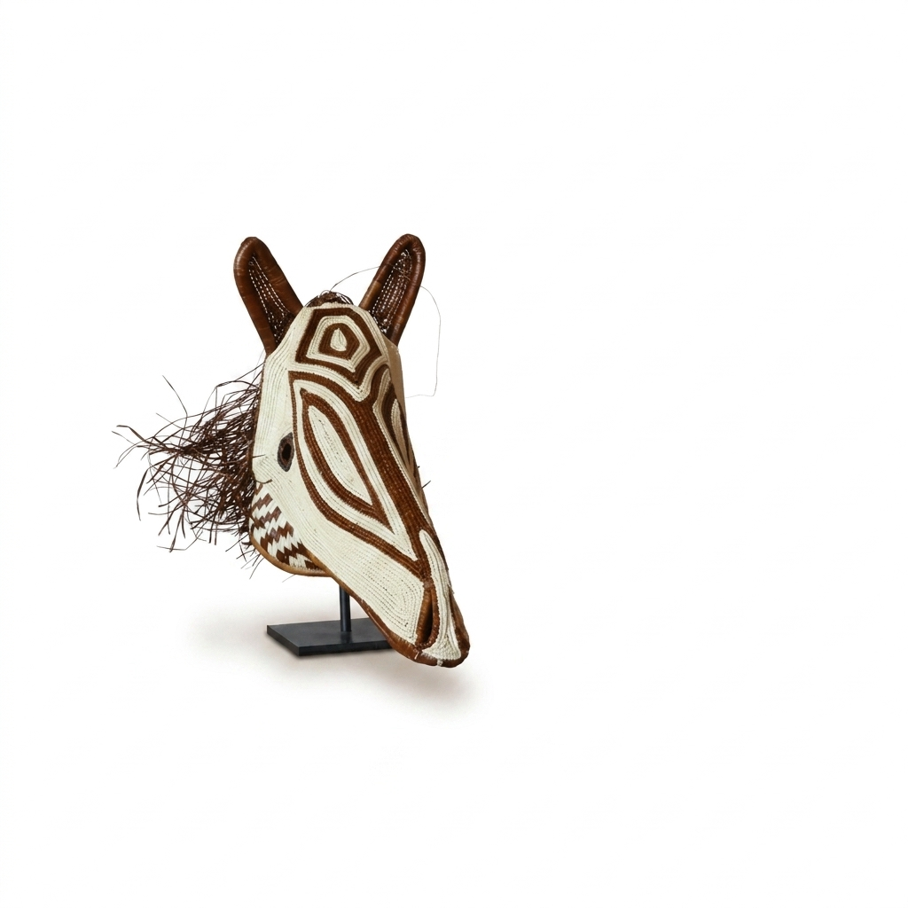 Chevron Horse Mask - Handwoven Emberá Wall Art