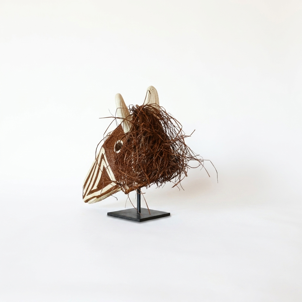 Chestnut Horse Mask - Handwoven Emberá Wall Art
