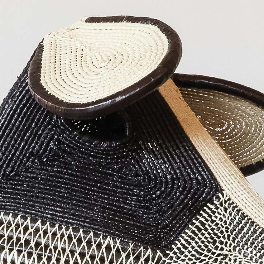 Detail of geometric forehead weave on Emberá dog mask