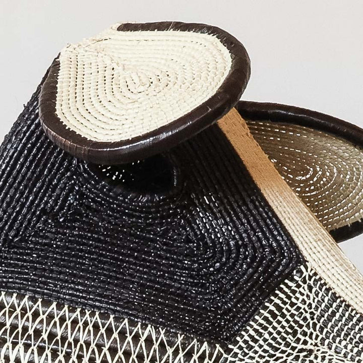 Detail of geometric forehead weave on Emberá dog mask