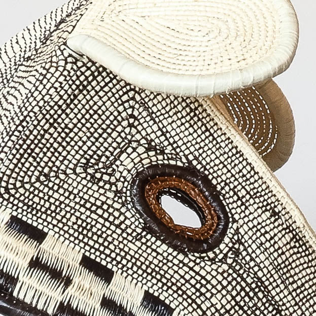 Detail of checkerboard pattern weave on Emberá dog mask