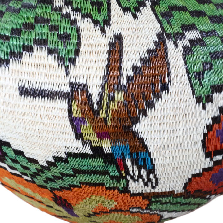Detail of hibiscus bloom stitching
