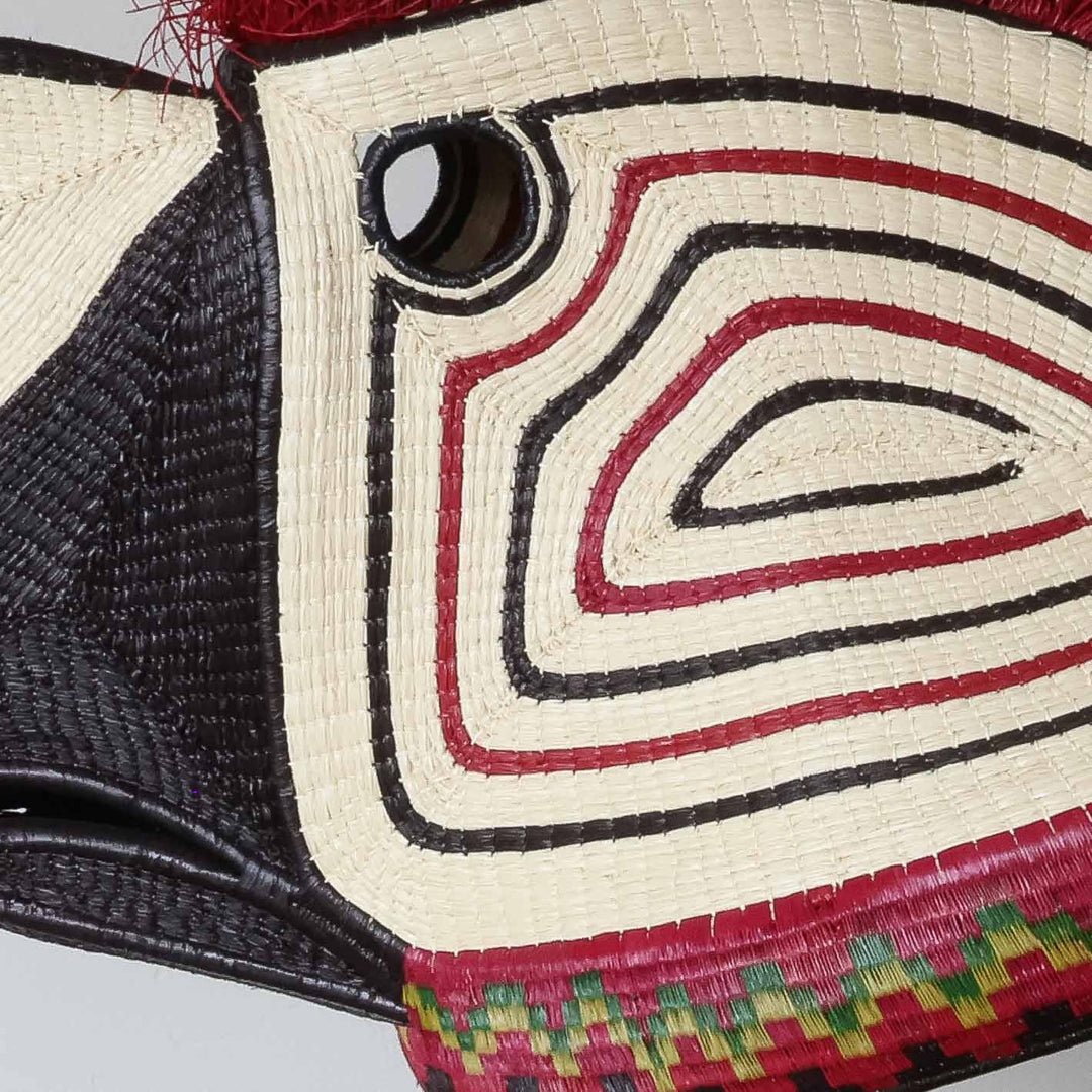 Crimson Macaw - Emberá Woven Mask detail