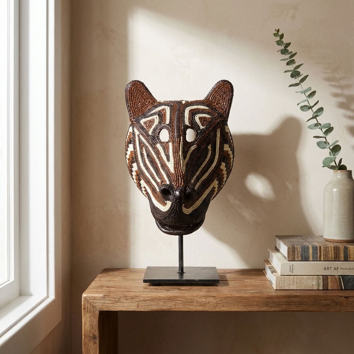 Cocoa Tiger - Emberá Woven Figure