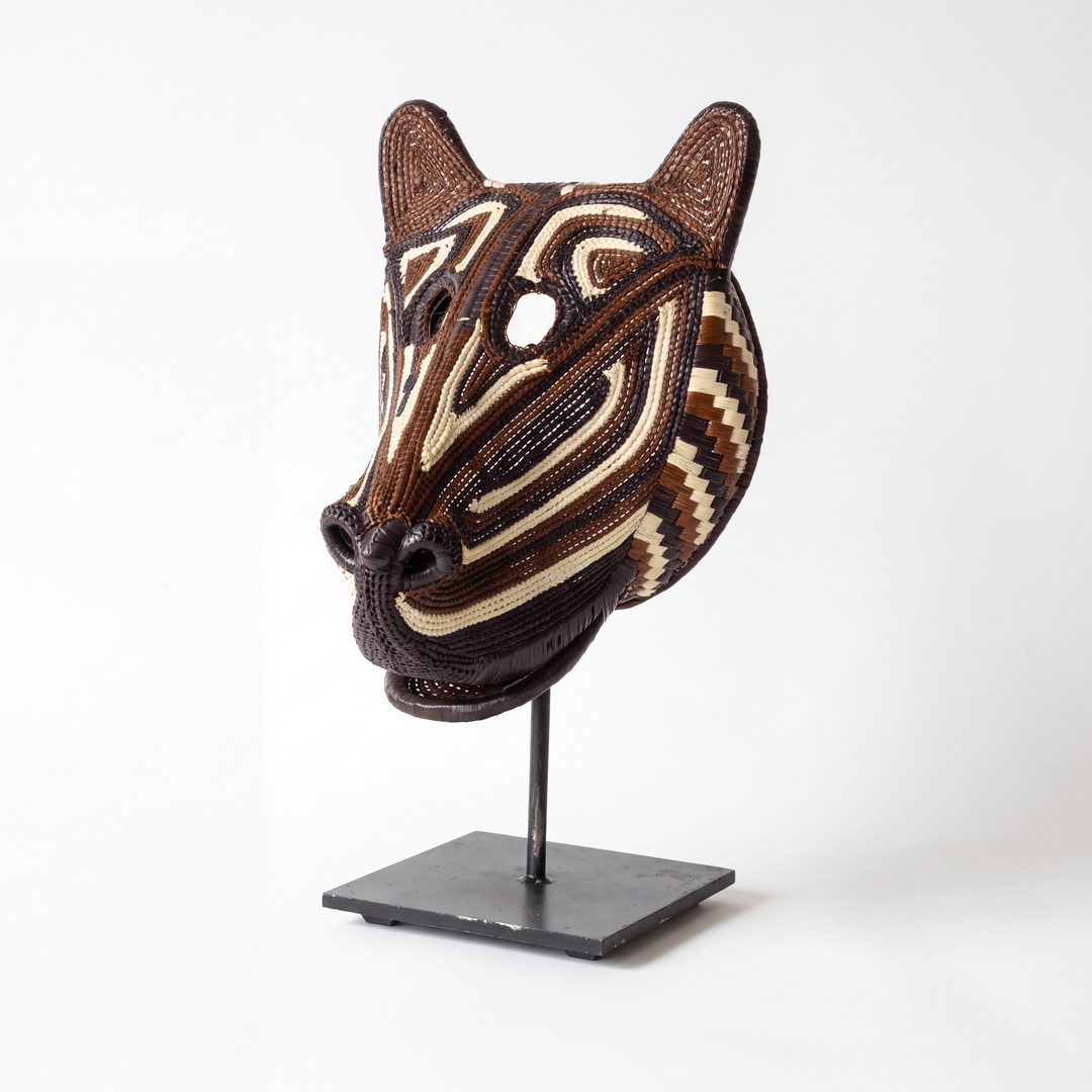 Cocoa Tiger - Emberá Woven Figure