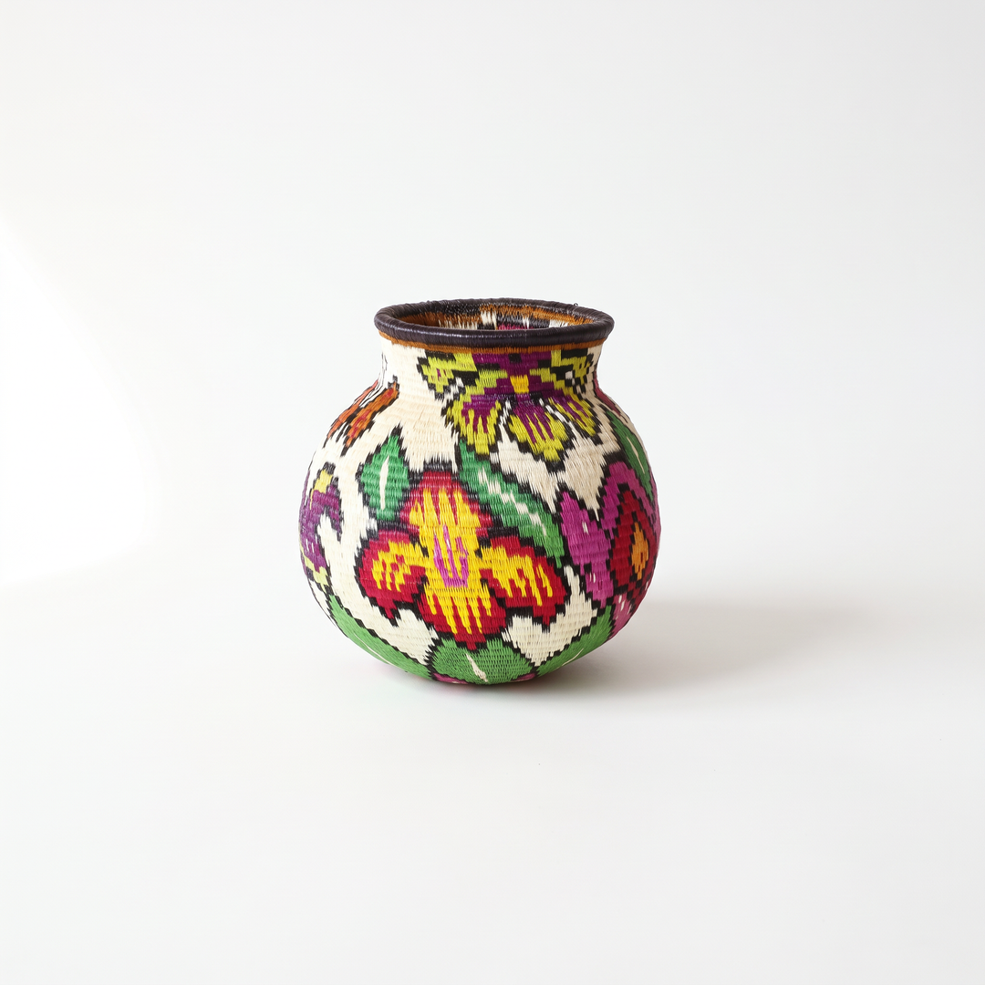 Mini Floral - Panama Wounaan Basket