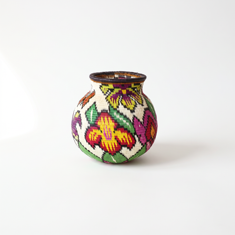 Mini Floral - Panama Wounaan Basket