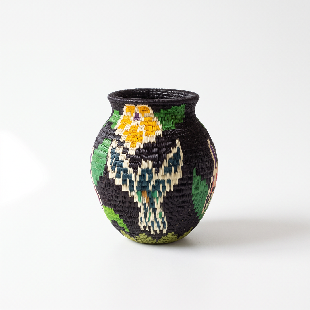 Mini Floral Hummingbird - Panama Wounaan Basket