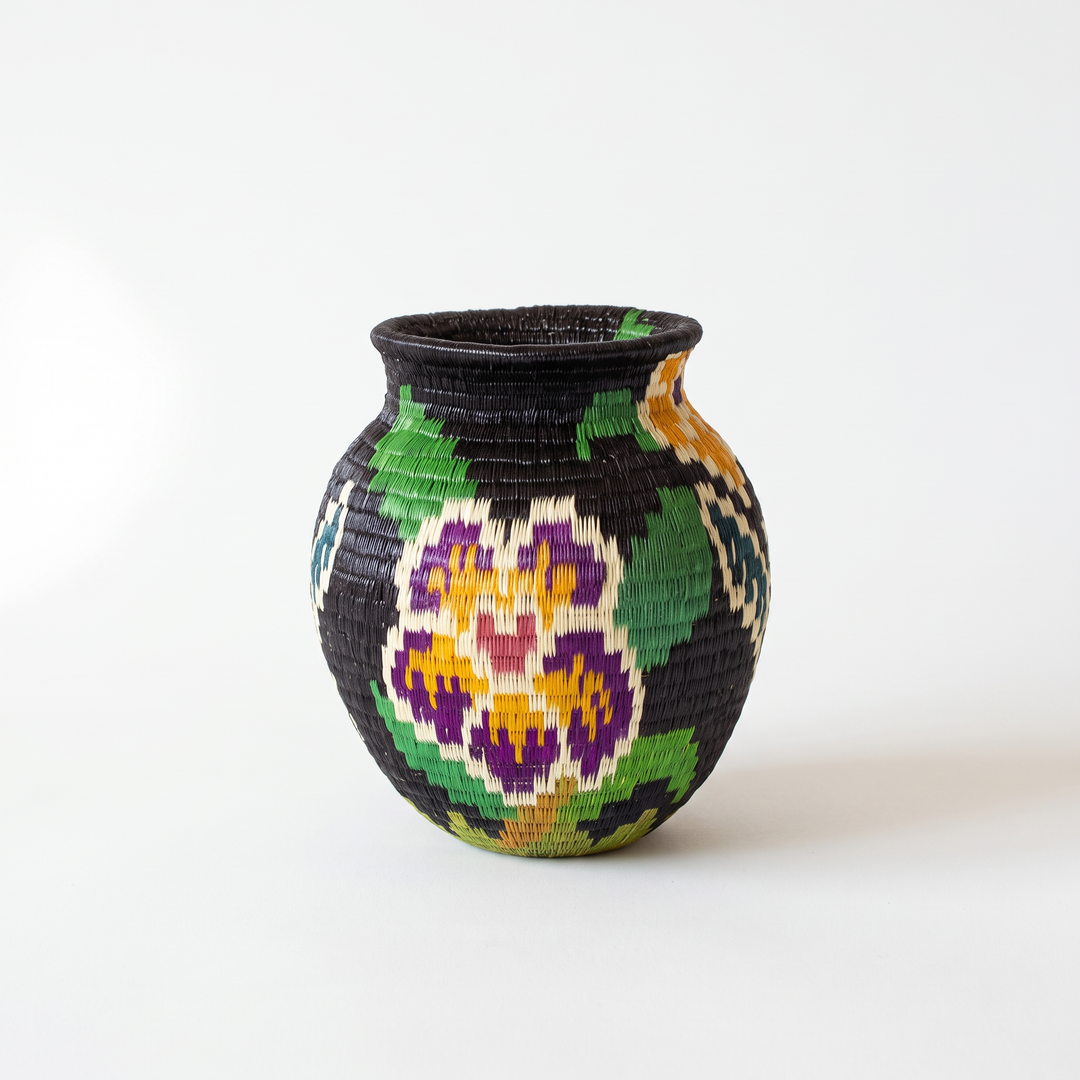 Mini Floral Hummingbird - Panama Wounaan Basket