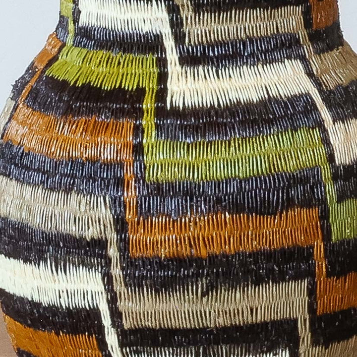 Earth Stripe Mini - Panama Wounaan Basket detail