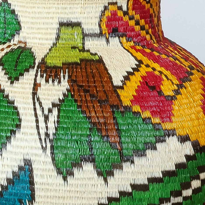 Floral Hummingbird III - Panama Wounaan Basket detail