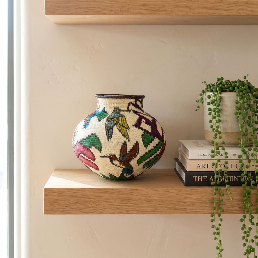 Floral Hummingbird III - Panama Wounaan Basket catalog