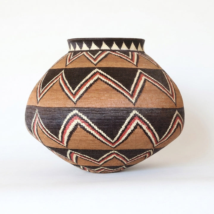 Ember Sunburst Wounaan Basket - Handmade Panama Art