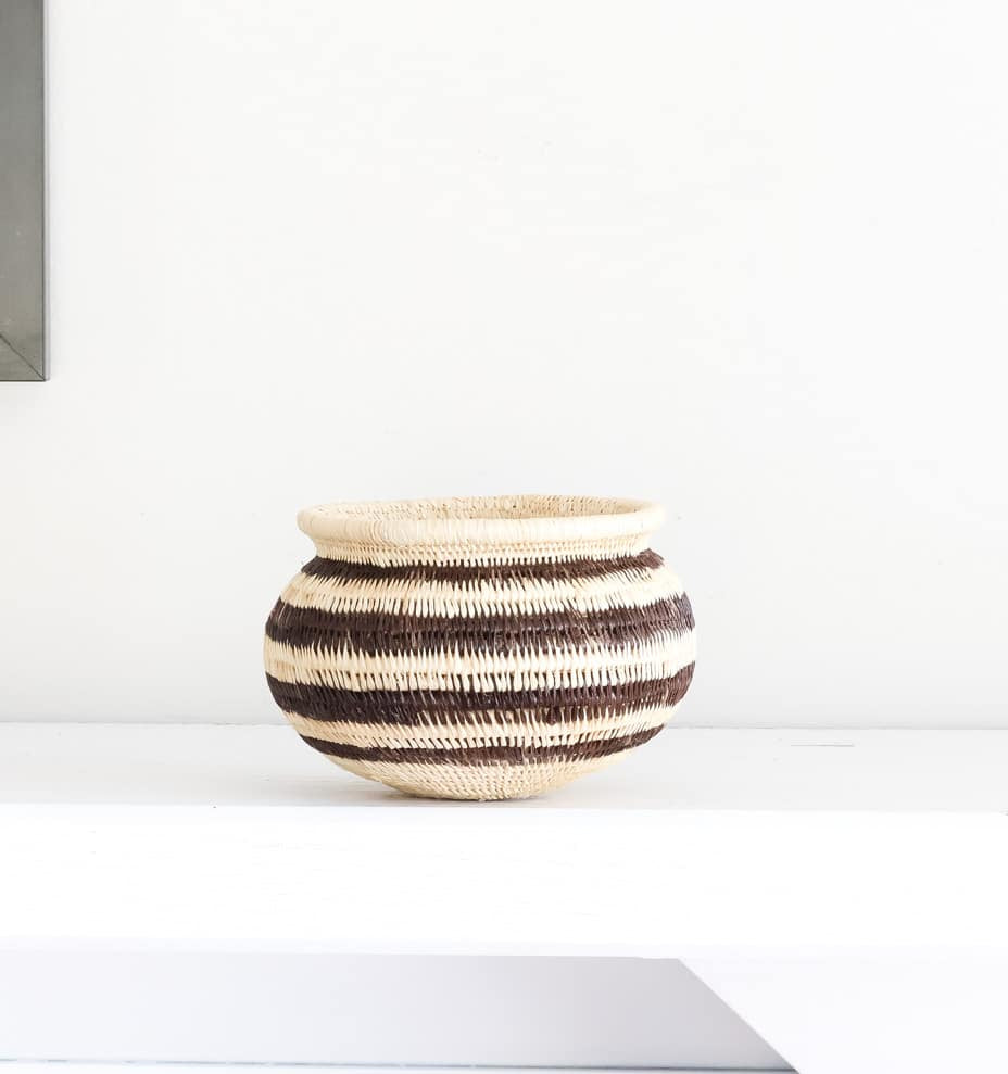 Vintage Stripes Woven Basket