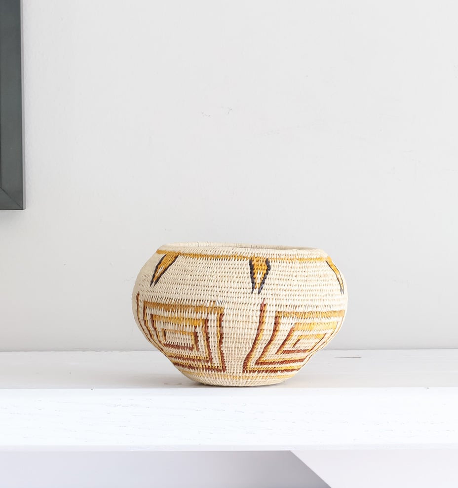 Vintage Golden Woven Basket