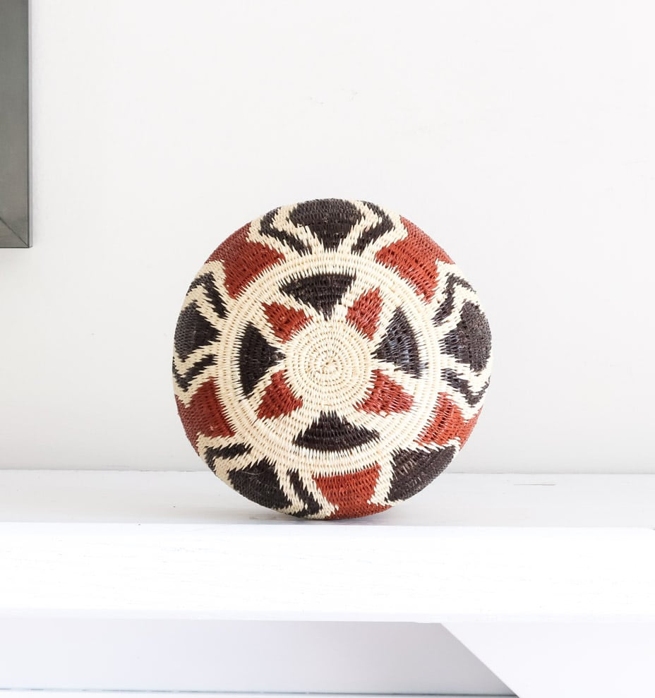 Vintage Triangles Woven Basket