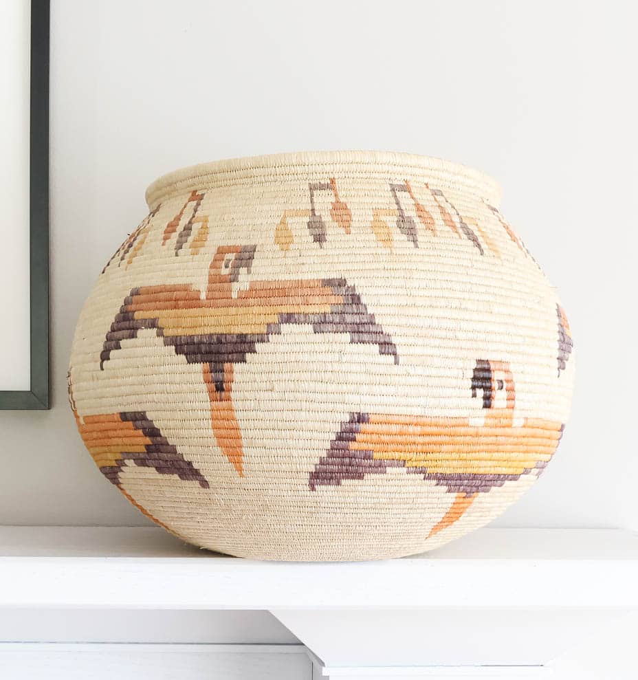 Vintage Macaws Woven Basket