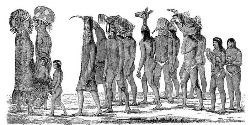 sketch of ticuna ceremony
